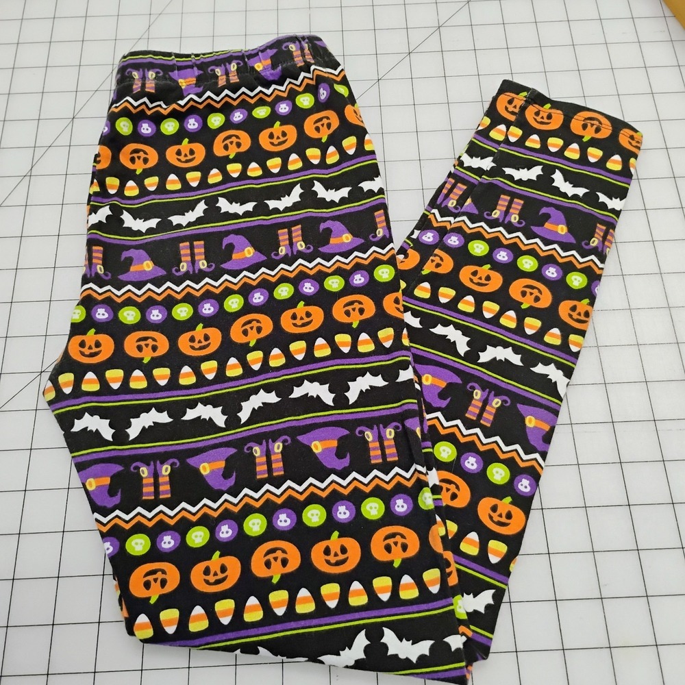 No Boundaries Halloween Leggings Witches Pumpkins Bats Skulls Women's Medium 7-9